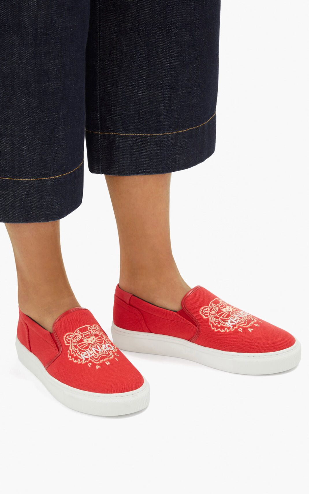 Tenis Kenzo K Skate Tiger slip on Mujer Rojas - SKU.0621383